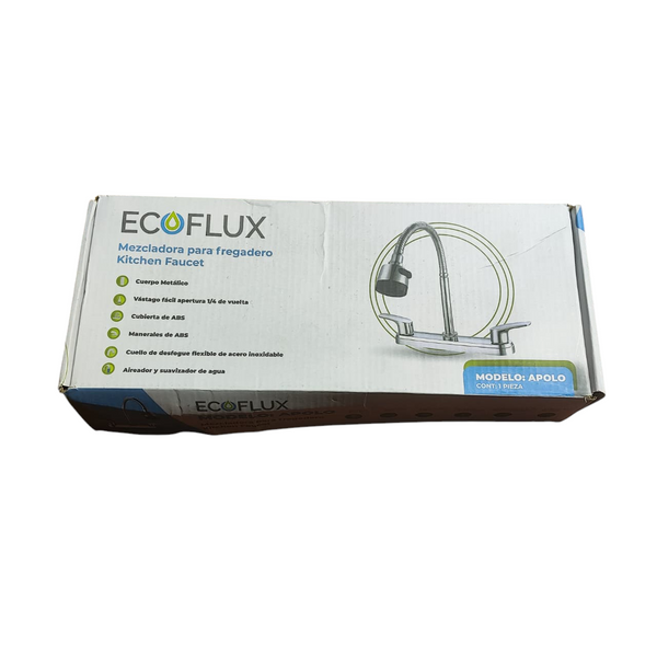 Mezcladora para fregadero cuello flexible llave laton 2 modos