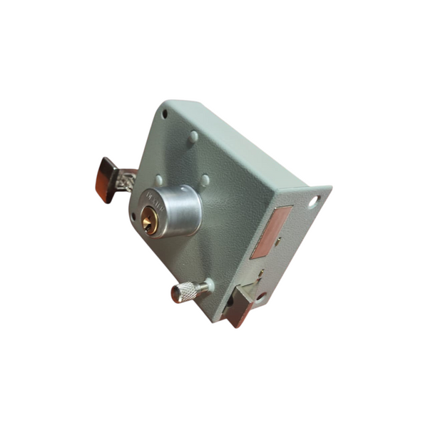 Cerradura derecha sobreponer instala facil gris