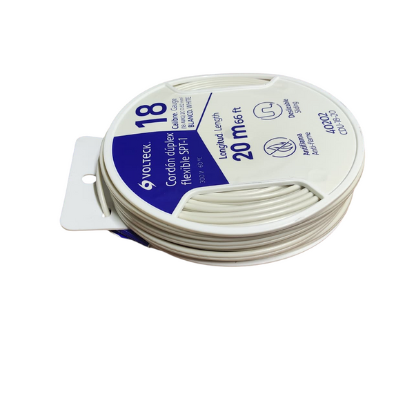 Carrete 20m cordon dúplex flexible spt 18 awg