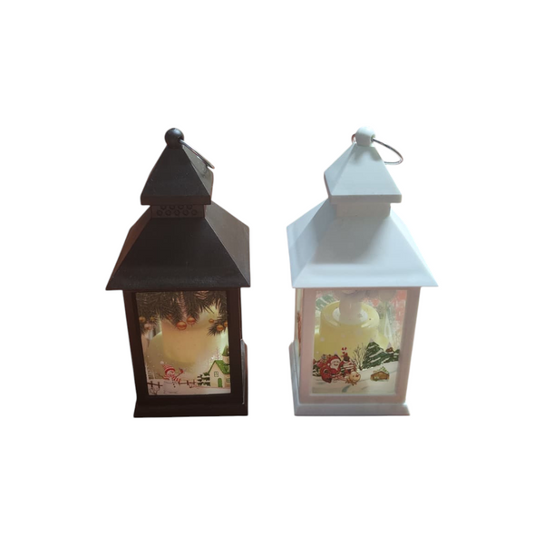 Pack 2 farol decorativo navidad con luz led