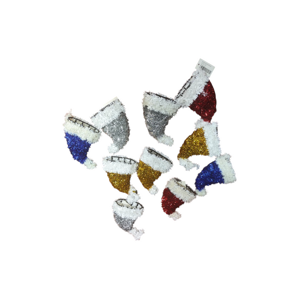 pack 4 gorrito de santa de escarcha decoración navidad