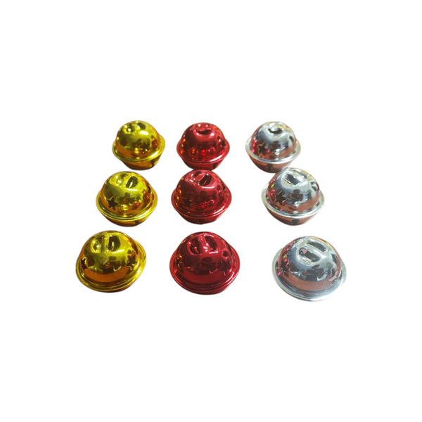 2 caja con 9 cascabeles navideños grandes