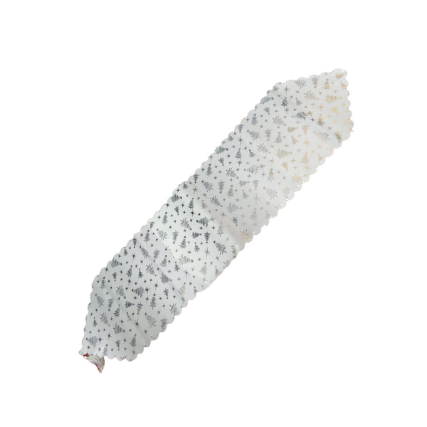 Camino de mesa navideño decoración blanco 170 x 35 cm