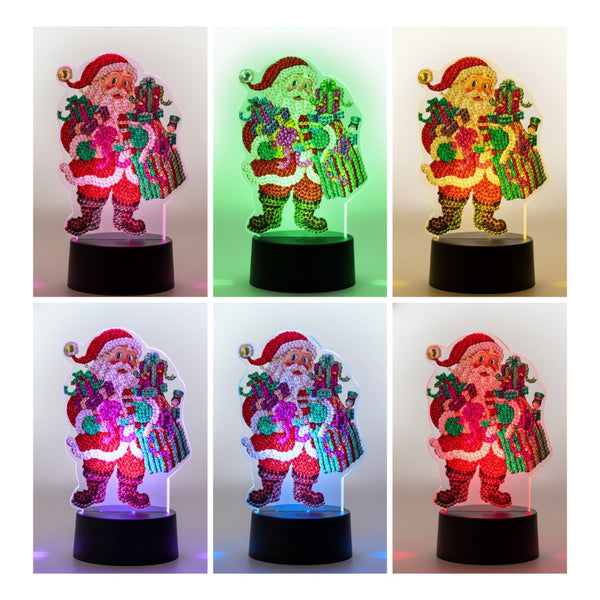 Luz nocturna led navidad decoracion acrilico papa noel