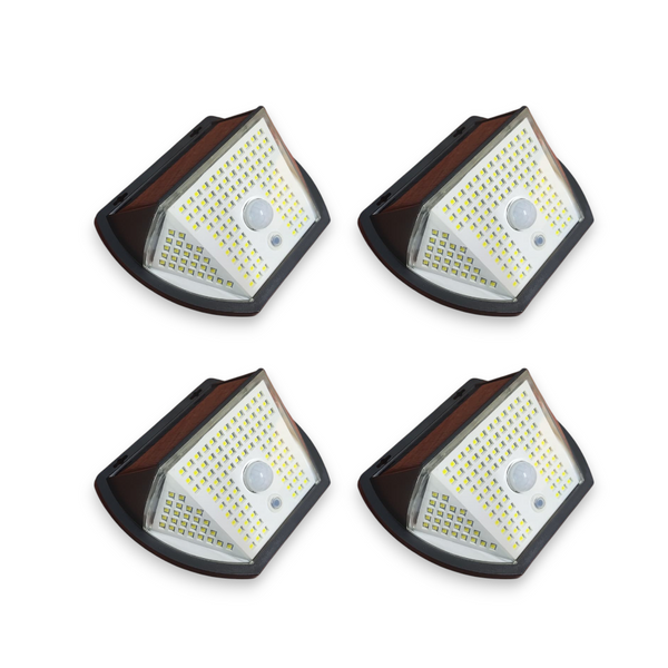 Pack 4 lampara solar jardin luces impermeables 138 led