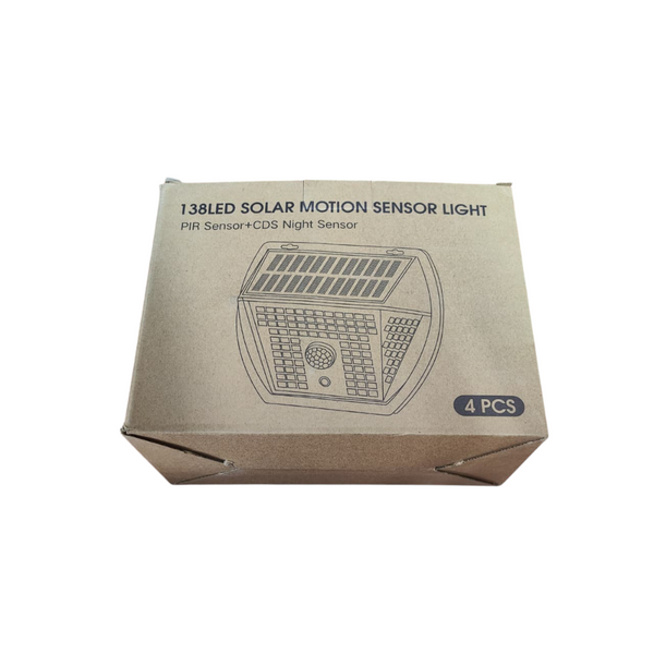 Pack 4 lampara solar jardin luces impermeables 138 led