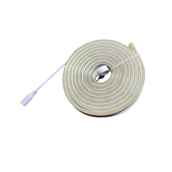 Tira led neón 5m flex 12v lp65 con eliminador 90 cm