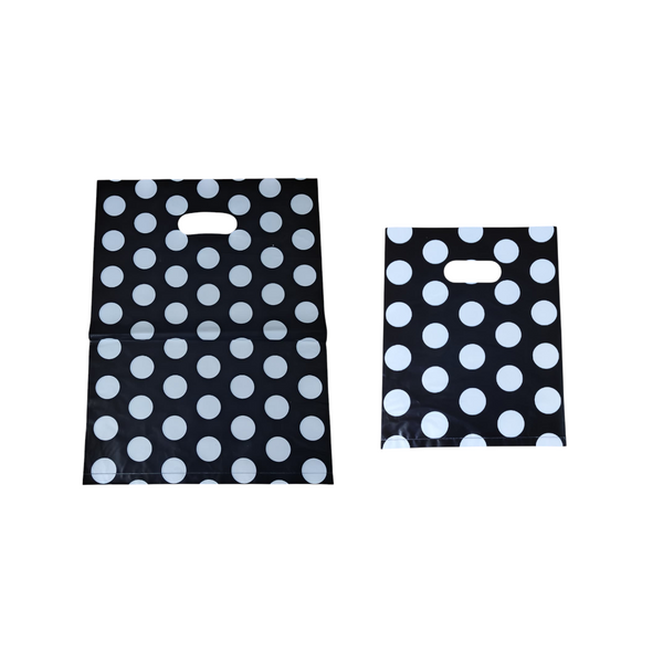 100pz bolsas para boutique lunares blancos 39x30 y 20x25cm