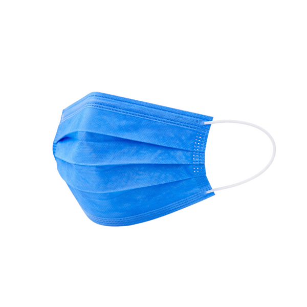 Pack de 50 cubrebocas azul de 3 capas