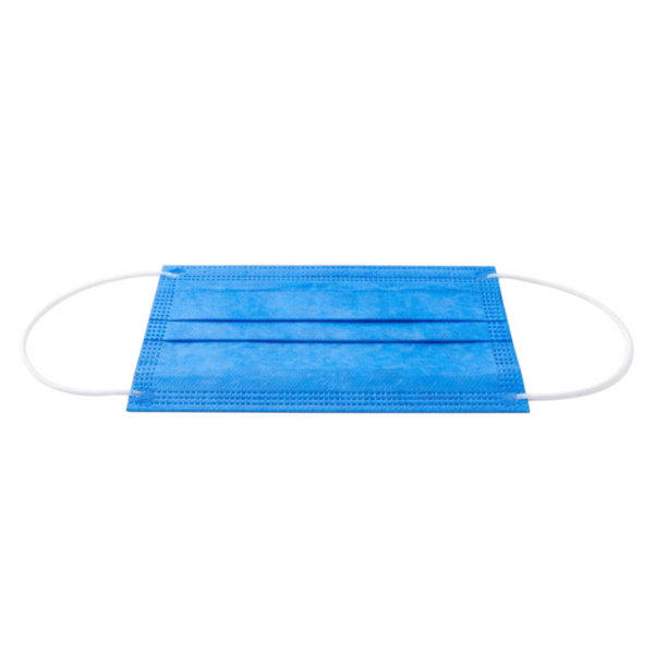 Pack de 50 cubrebocas azul de 3 capas