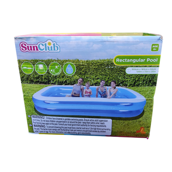 Alberca Inflable Rectangular 305 x 183cm x 50 cm SunClub