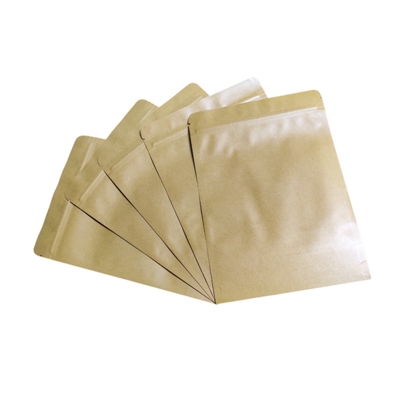 Pack de 100 bolsas de papel kraft autosellables 17 x 24cm