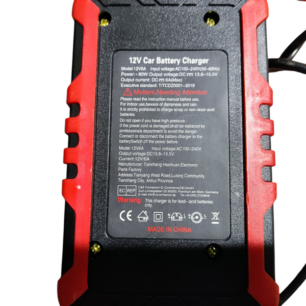 Cargador inteligente para baterias de 12v 6a auto moto