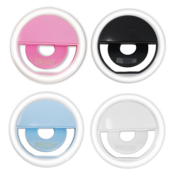 Aro de Luz Recargable para Celular selfie 4 pzs color a elegir