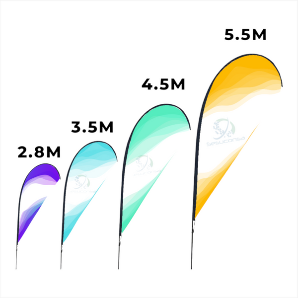 Pack 2 Asta De Bandera 3.5m Flag Banner Feather Flag Pole