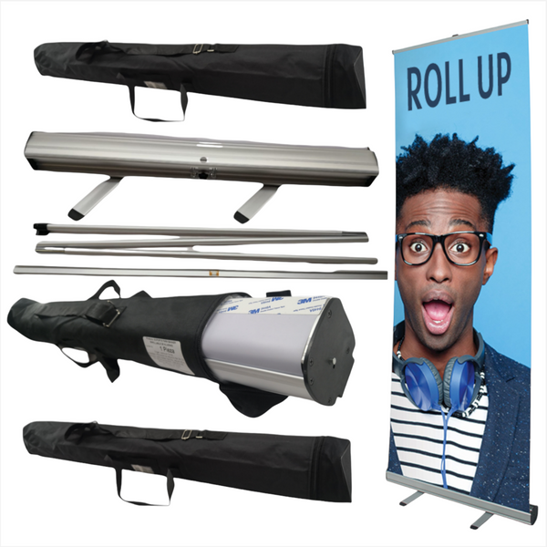 1.1 Soporte para banner enrollable 80x200cm Aluminio roll up