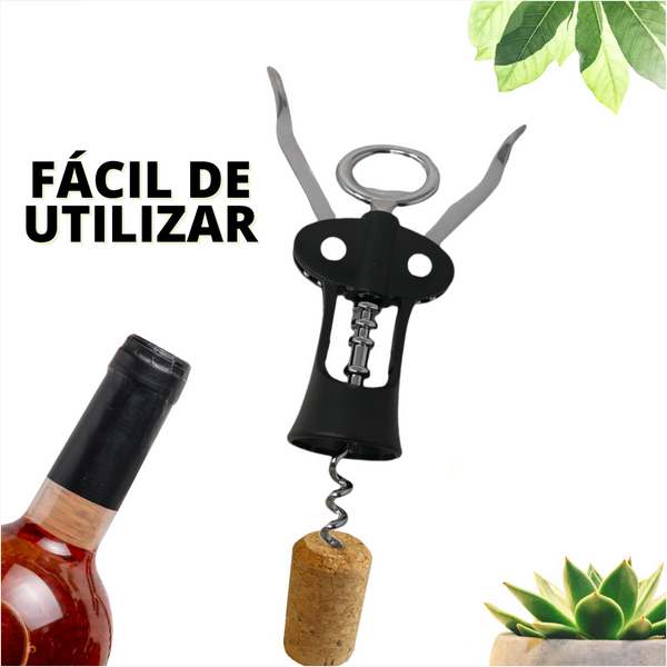 Sacacorchos Destapador Descorchador de alas Metálico 3 pzs
