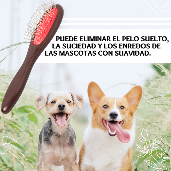 Carda Cepillo Madera para Mascotas Limpieza Grooming Brush