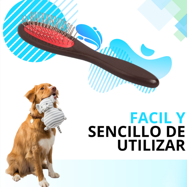 Carda Cepillo Madera para Mascotas Limpieza Grooming Brush
