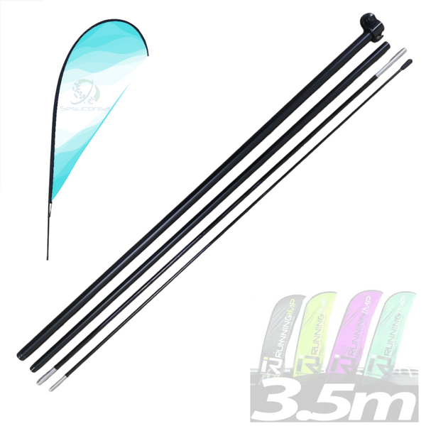 Pack 2 Asta De Bandera 3.5m Flag Banner Feather Flag Pole