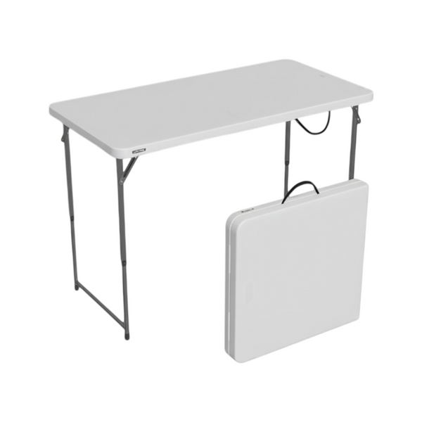 Mesa plegable Lifetime 121 cm portafolio blanco altura ajustable