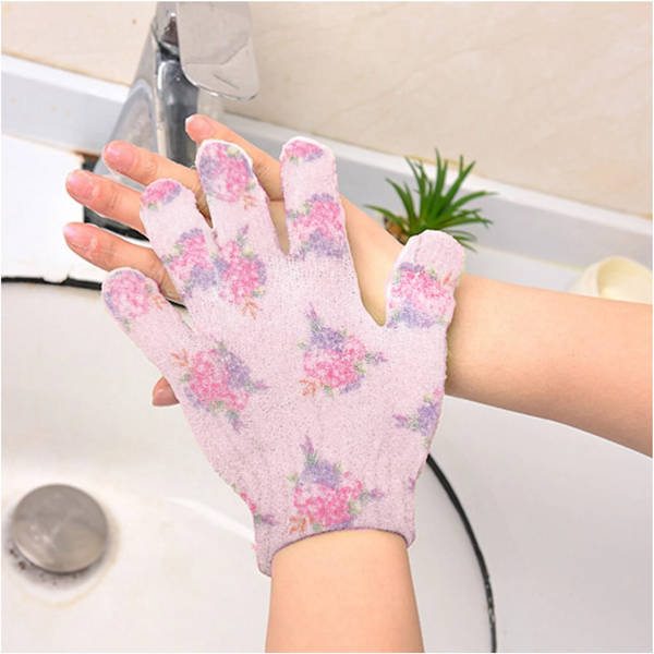 50 Par guantes de baño exfoliantes Avon Flores