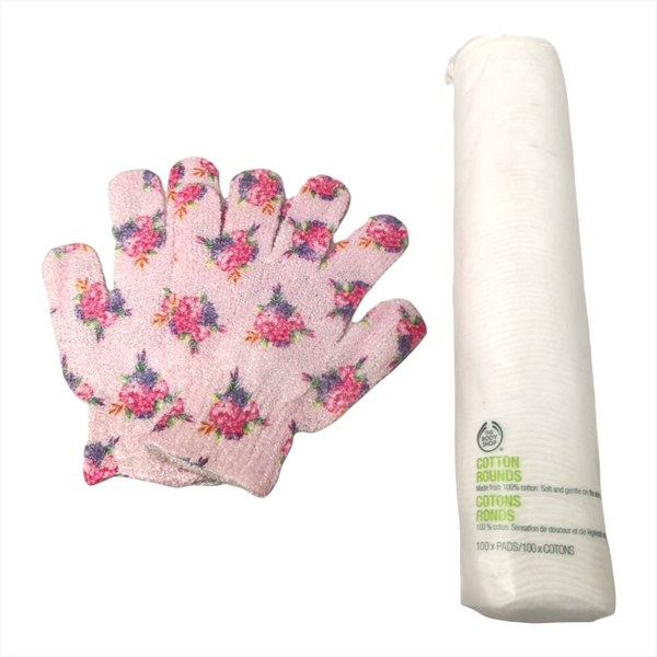 Par Guantes De Baño Exfoliantes Avon Flores