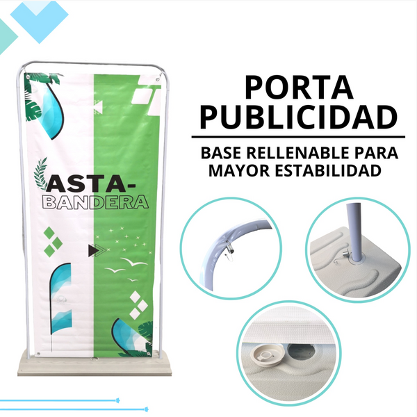 1.1 Porta Publicidad Banner Exterior Con Base Contrapeso De Agua