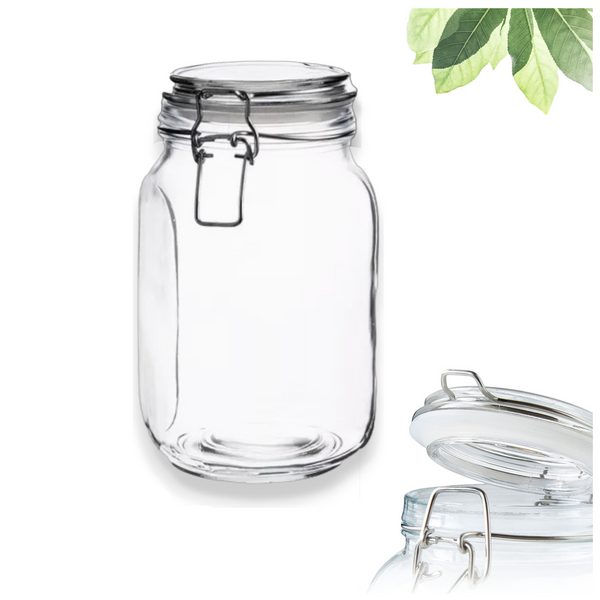 Frasco hermetico vidrio 12pz 1500ml caja mayoreo