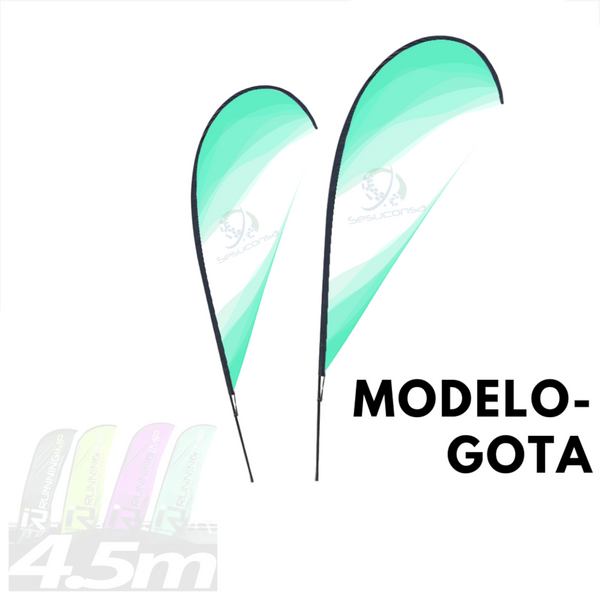 Pack 2 Asta De Bandera 4.5m Flag Banner Feather Flag Pole