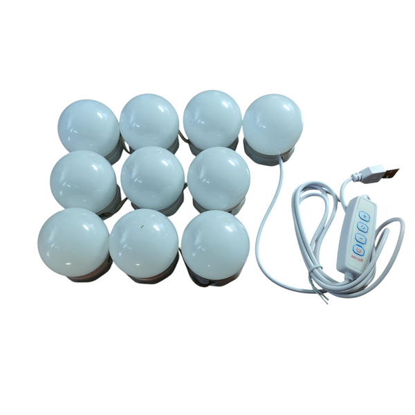 10 focos led USB Vanity para espejos maquillaje