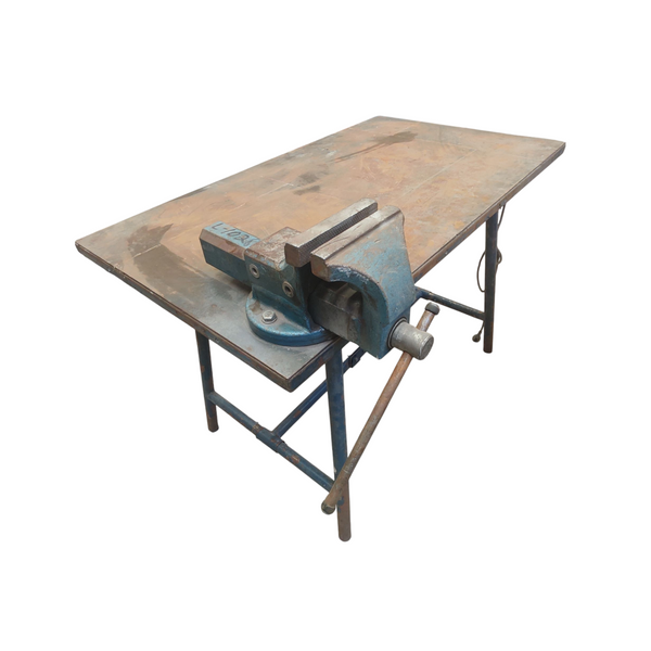 Mesa de trabajo madera metal con tornillo de banco 6 pulgadas