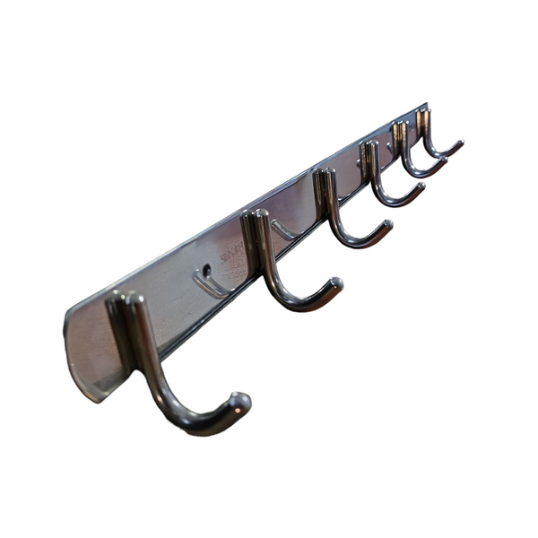 Percheros de acero inoxidable 6 ganchos pared 2 pzs