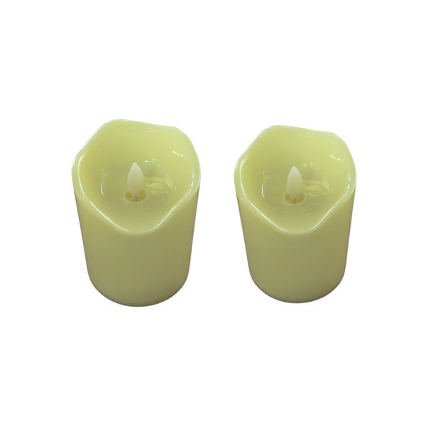 Pack 2 Vela luz led 10cm de plastico para decoracion I/E