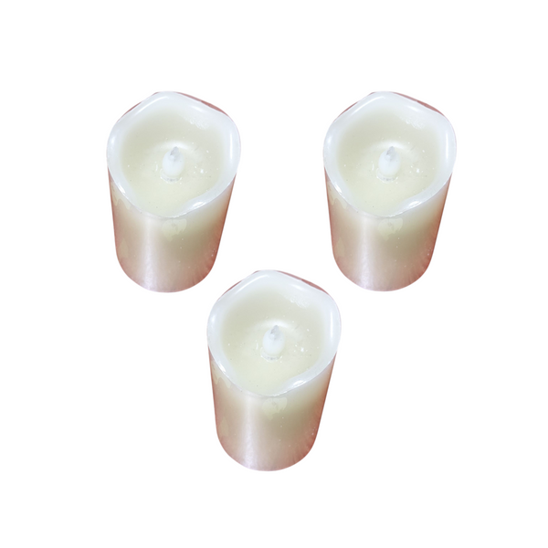 Pack 3 Vela luz led decorativa de plastico 7.5cm