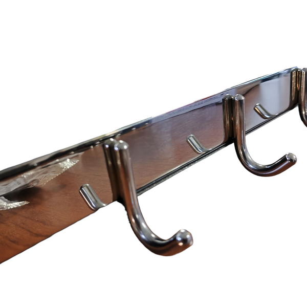 Percheros de acero inoxidable 6 ganchos pared 2 pzs