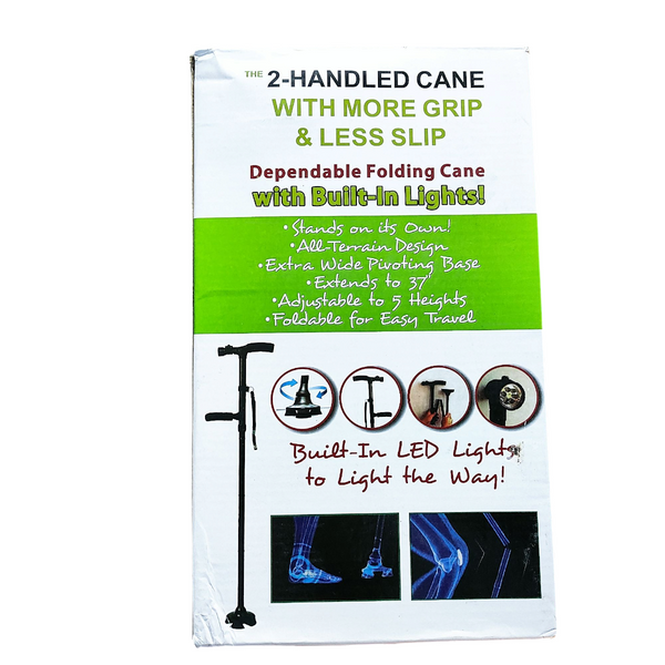 Bastón plegable ajustable con luces led para ancianos