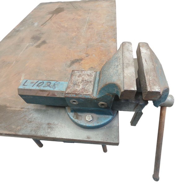 Mesa de trabajo madera metal con tornillo de banco 6 pulgadas