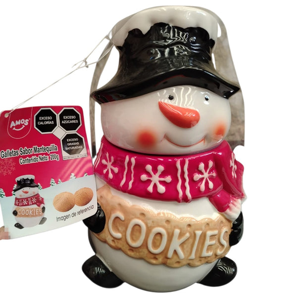 Galletero Santa Muñeco de Nieve con Galletas Sabor Mantequilla 200 g