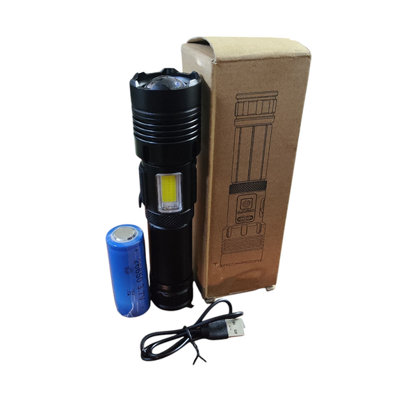 Linterna recargable led lámpara táctica mano potente luz