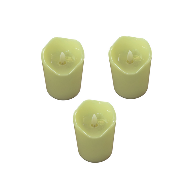 Pack 3 Vela luz led 10cm de plastico para decoracion I/E