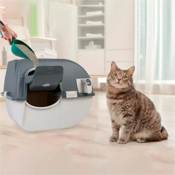 Arenero Para Gatos Grande Omega Paw Color Gris Ez-ra20