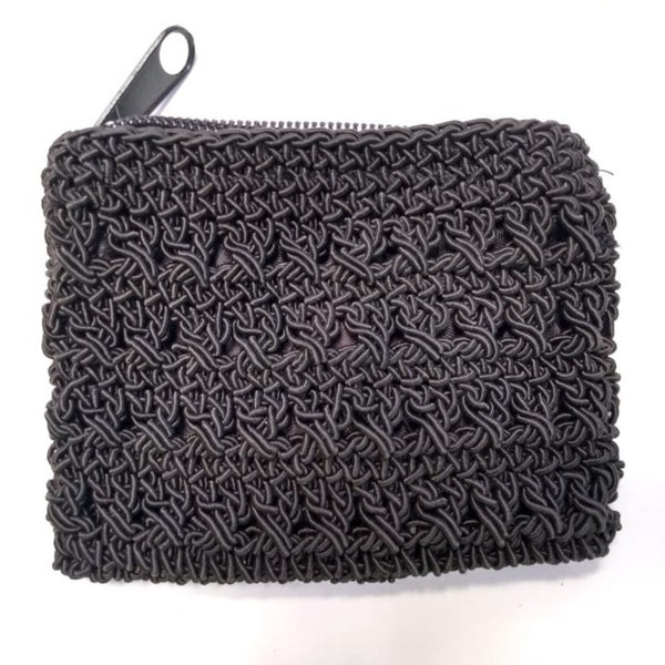 Monedero con cierre artesanal tejido tela 10x8 cms 10pza