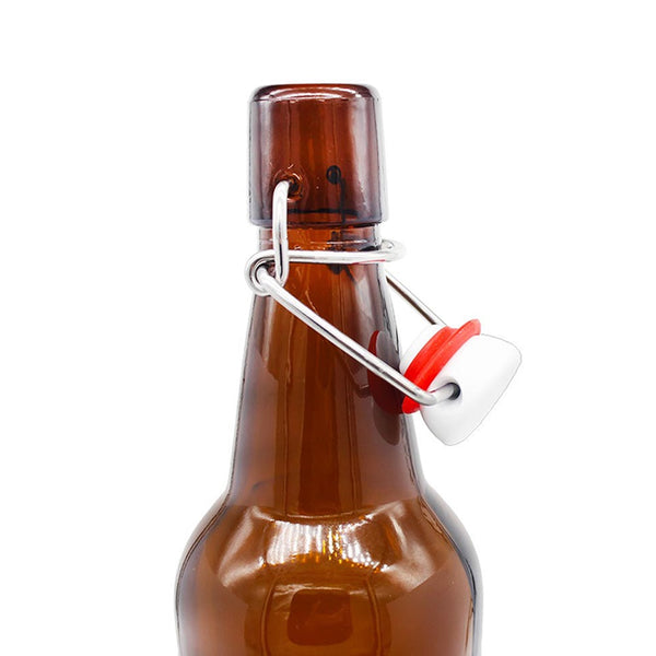 12 Botellas De Vidrio Ambar +  Tapón Mecánico 500ml