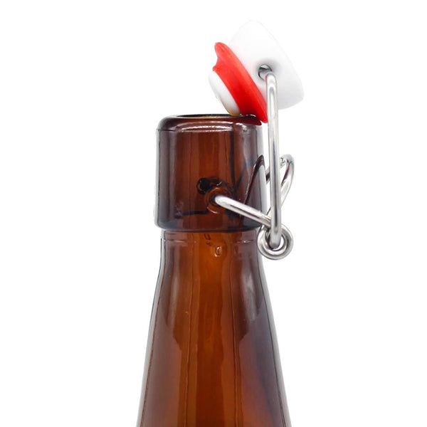 6 Botellas De Vidrio Ambar +  Tapón Mecánico 500ml