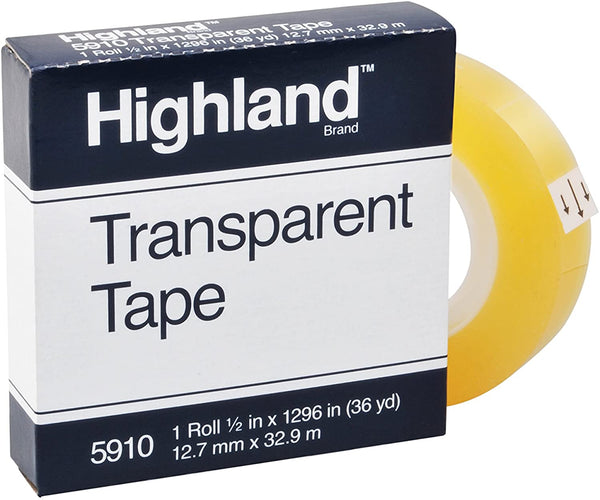 Cinta transparente Highland 5910 12.7mm X 33M pack 2 piezas