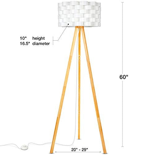 Lampara De Pie Moderna Madera Tripie Led Brightech Bijou