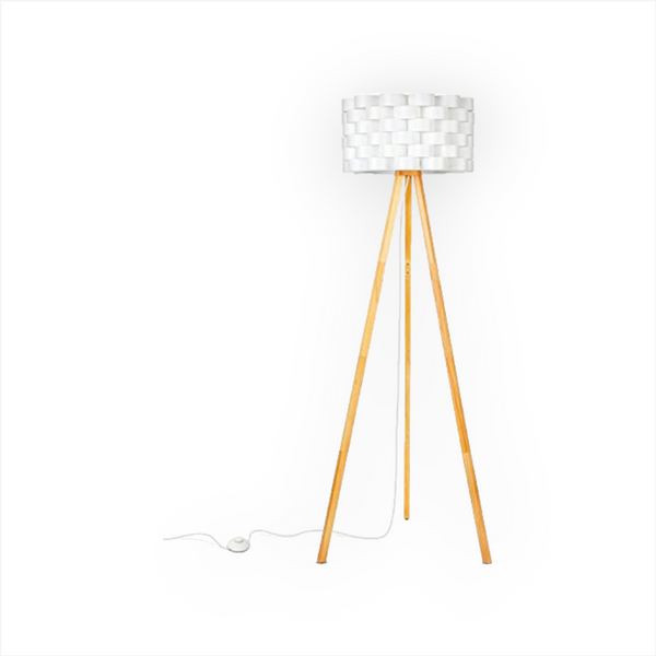 Lampara De Pie Moderna Madera Tripie Led Brightech Bijou