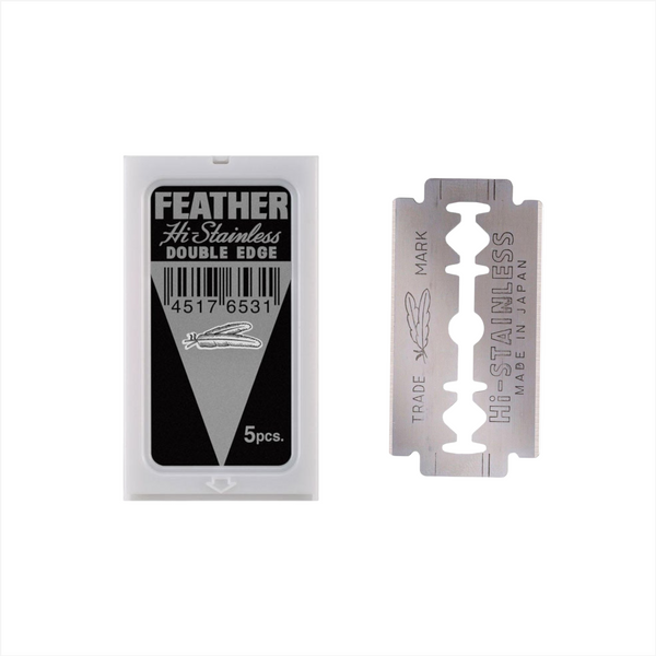 Estuche con 5 Hoja de navaja Feather