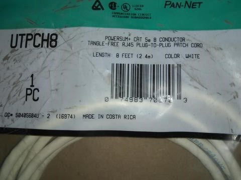 Cable Utpch8 Panduit Cat 5a 2.4m Blanco